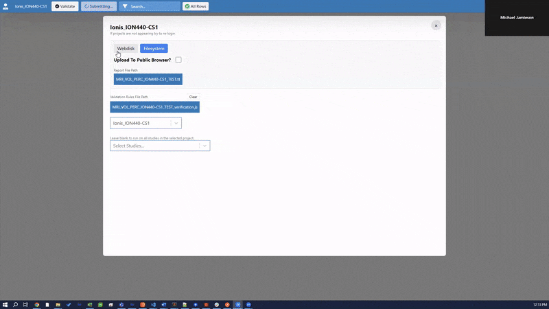 Animated demo of CSV validation inside the desktop automation tool
